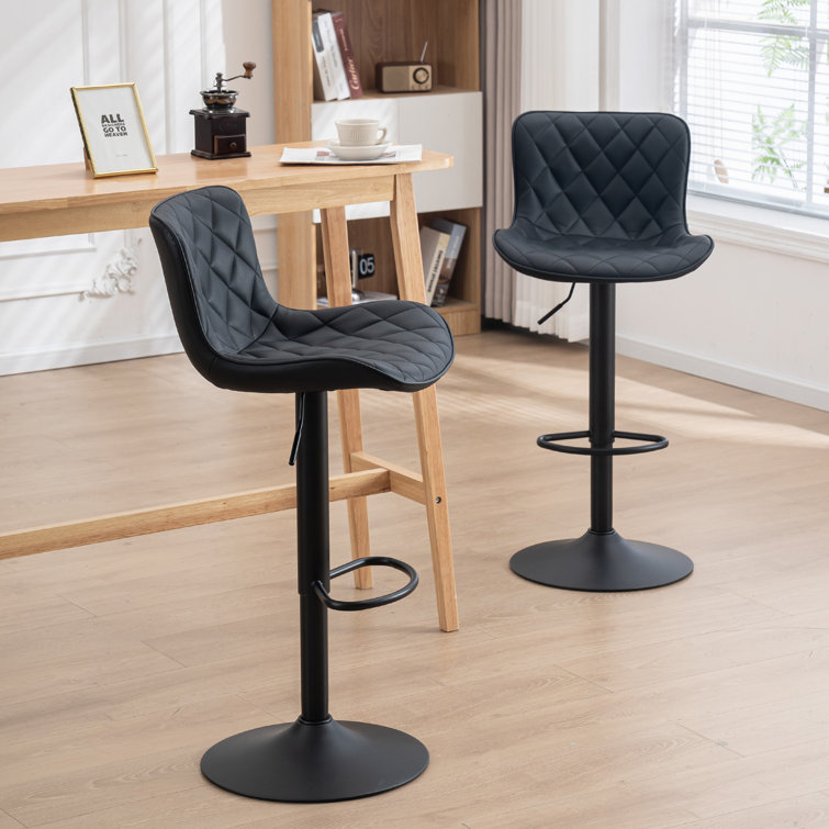 Adjustable modern faux leather deals swivel bar stools